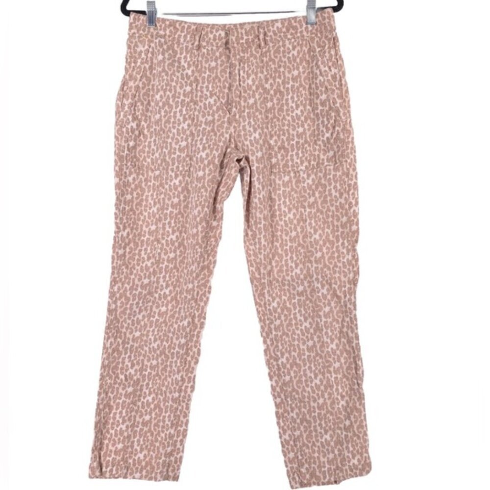 ANTHROPOLOGIE The Wanderer‎ LINEN Blend Utility Pants Cheetah Size 30